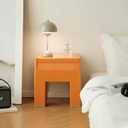 Nightstand Bedside with Storage Space, Multifunctional Colorful Plastic End Table Small Side Table for Bedroom, Dorm and Small Spaces, Easy Assembly(14.7" D x 11.8" W x 15.8" H, Orange)