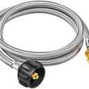 5ft Propane Hose Adapter 1lb to 20lb Converter for 5 lb to 40 lb Tanks, Anti-bite LP Tank Gas Hose for Weber Q Travel Grill/17”&22”Blackstone Griddle/Coleman Camping Stove/Mr Buddy Heater
