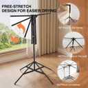 4-Leg Clothes Drying Rack with 6 Adjustable Poles, 20 Windproof Hooks and 2 Sock Clips Foldable Laundry Drying Rack, Space-Saving Indoor/Outdoor Clothes No-Installation Drying Stand, Black