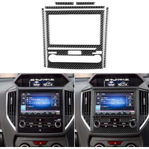 NVCNX Real Carbon Fiber Compatible with Subaru Impreza 2017-2023 / Crosstrek 2018-2023 2019 2020 2021 2022 Accessories Car Dash Infotainment System Cover Interior Trim Sticker Decal Black - A 6PCs (Infotainment System Trim - A)