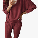 PRETTYGARDEN Women's Fall 2 Piece Lounge Set Long Sleeve Tops Ribbed Pants Spring Matching Sweatsuit Travel Outfits Clothes Small