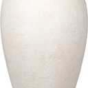 Handcrafted Flower Vase, 10.5" Tall Terracotta Vases, Vintage White Vase, Rustic Antique Dcor, Wide Mouth, Matte Finish for Home Office Resto Caf Decoration