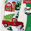 Bucilla Felt Applique 18" Stocking Making Kit, Christmas at The Farm, Perfect for DIY Arts and Crafts, 89534E