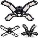 PINSAI LED Garage Light, Super Bright Screw in E26/ E27 Ceiling Shop Work Lamp, 200W 20000 Lumen Deformable Basement Bulb Fixture with 8 Adjustable Panels, Lighting for Workshop, Attic