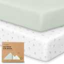KeaBabies 2-Pack Baby Crib Sheets for Boys, Girls - 52x28 Viscose Derived from Bamboo Toddler Bed Sheets Neutral, Fitted Crib Mattress Cover for Standard Baby Bedding, Soft & Cozy (Wildflowers)
