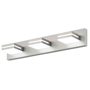 SineRise LED Modern Bathroom Vanity Light Fixtures (3-Light, 24-Inch, Dimmable), Brushed Nickel Modern Acrylic Bathroom Wall Lighting Fixtures Over Mirror (Cool White 6000K)