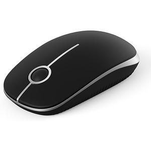 VssoPlor Wireless Mouse, 2.4G Slim Portable Computer Laptop Mouse with Nano Receiver Quiet Silent Optical Mice for Notebook, PC, Laptop, Computer-Black