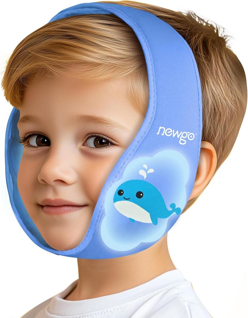 NEWGO Tonsillectomy Ice Pack for Kids, Wisdom Teeth Ice Pack Head Wrap for Kids Tonsil Recovery, Cavities, Tooth Extraction Pain Relief - Blue