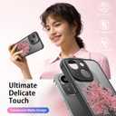 FUNMIKO for iPhone 14 Case Military-Grade Protection & Wireless Charging - Trendy Floral Design for Women Girls, Non-Slip Matte Phone Cover with Shockproof Corners - Blooming Cherry Tree