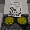 4.5 Inch Motorcycle Auxiliary Lights LED Spotlights Driving Fog Light, White/Amber 5 Modes Dual-Color Strobe 100W Work Lights for Motorcycle with Switchback Brackets, 2PCS