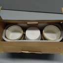 ONEMORE Ramekins 4 oz, Oven Safe Creme Brulee Ramekin Set of 6 for Baking, Speckled Ceramic Souffle Dishes with Brown Rim for Pudding Ice Cream, Porcelain Custard Cups Mini Bowls - Creamy White