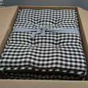 Klear Vu Porch Rocking Chair Cushion Set for Indoor and Outdoor Use, Assembled in The USA, Easy to Clean Stylish Seat and Back Pads with Fabric Ties, 20" x 17" x 2", Gingham Black