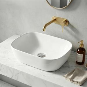 NUESTRA VIDA 18.1"x13" Bathroom Vessel Sink, White Ceramic Sink Bowl Above Counter, Vanity Sink, Lavatory Wash Basin, 18.1 " x 13" x 5.3"