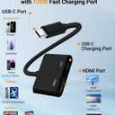 Microwoo USB C to HDMI Adapter, Type C to 4K HDMI Adapter with 100W PD Multiport Digital AV Converter for MacBook Pro/air, iPad Pro/air, iPhone 15/16/17, Tablets, Switch and More USB-C Devices