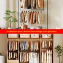 Hanging Closet Rod Clothes 48'' Black Closet Extender Hanging Rod Stepless Height Adjustment Heavy Duty