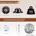Secbolt Updated Anti-Rust Self Adhesive Caster Wheels 8 Pack, 201 Stainless Steel Stick On Wheels