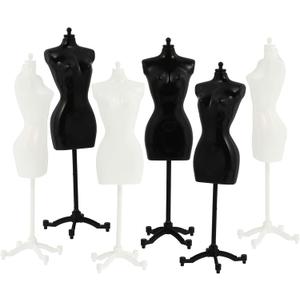 6pcs Dress Form Mannequin: 8.7in Mini Doll Gown Stand Display Support for Doll Dress Clothing Dollhouse Decoration