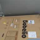 Babelio Baby Gate for Stairs, Kitchen & Doorways, 26-43" W 28" H No Bottom Bar| Easy Installation| One-Handed Operation| Auto-Close| Hardware Mount (Drill Needed) Safety Dog/Pet Gate Indoor (White)