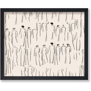 Poster Master Vintage Figures Drawing Poster - Retro Line Print - Abstract Sketch Art - Line Design - Minimal Illustration - Great Living Room or Office Wall Decor - 8x10 UNFRAMED