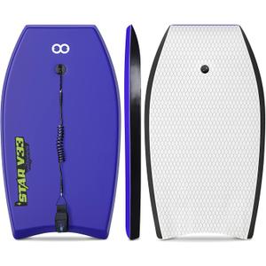 WOOWAVE Bodyboard 33-inch/37-inch/42-inch Premium IXPE Body Board with Coiled Wrist Leash, Super Lightweight EPS Core and HDPE Slick Bottom, Perfect Surfing for Kids Teens and Adults