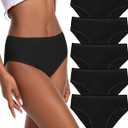 Nutria Womens Bikini Brief Quick Dry Travel Underwear 5-Pack Mesh Hiking Panties Activewear Stay Fresh D01, Medium
