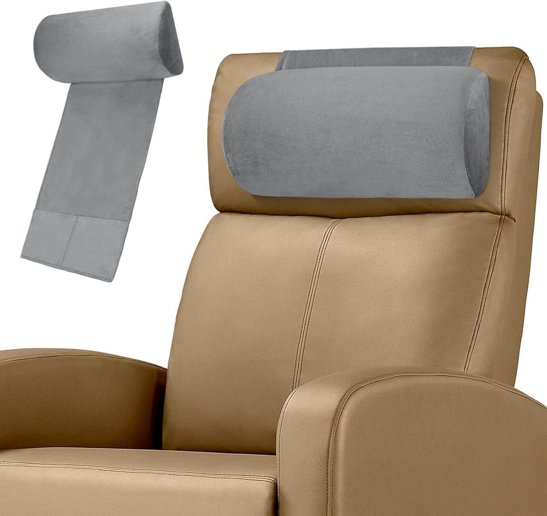 Recliner Neck Pillow with Non-Slip Base,Adjustable Neck Pillow for Recliner,Headrest for Neck Pain Relief and Neck Support (Dark Gray) (Dark Gray)