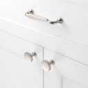 10 Pack 3-3/4 Inch Hole Centers, Brushed Nickel Cabinet Pulls Satin Nickel Cabinet Handles Silver Kitchen Hardware for Cabinets ZP2302 Drawer Bedroom Dresser Bathroom Vanity Cupboard