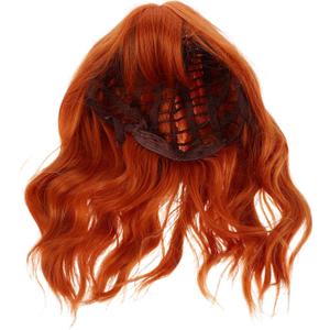 LUOZZY Short Wavy Bob Wig with Bangs for Women Heat Resistant Synthetic Hair for Daily Use Halloween Cosplay Party Orange