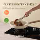 CAROTE Tongs for Cooking Heat Resistant Stainless Steel Kitchen Tongs with Non Scratch Silicone Tips, Perfect for Nonstick Cookware, BBQ Tongs Set of 3 (7"+9"+12")