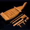 Wooden Sushi Boat Serving Tray 35 Inch, Extra Large Sushi Plates Sushi Boat Sashimi Serving Platter for Restaurant or Catering Service
