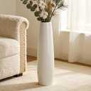 White Ceramic Floor Vase 24 Inches Tall Flower Holder Decorative Large Vases for Table Centerpieces Shelf Home Decor Living Room Branches Sky-Dried Flower Arrangement Simple Decorative
