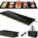Electric Warming Tray XXXL 44"x16" with Storage Bag, AdjustableSize Food Warming Mat, 5in1 Expandable Modular, Food Warmer for Parties, Buffet, Catering & Gathering, 8Level Temp & Timer, Gold Edge