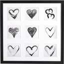 eletecpro 16x16 Picture Frame with 2 Different Mats Display 9Pcs 4x4 or 1Pc 12x12 Photos with Mat, or 1Pc16x16 Picture without Mat, Picture Frames Collage Wall Decor Home Decor for Wall (Black)