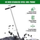 40 Inch Soil Sampler Probe, Stainless Steel Soil Core Sampling Tool with T-Handle, Heavy Duty Soil Probe for Lawn, Garden, Farm & Soil Testing (EXP 10/31/26)