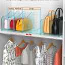 SURETIVIAN Rose Purse Dividers for Closet, 2 Pack Clear Clutch Purse Closet Organizers, Adjustable Handbag Storage Organizers, Plastic Bookshelf Separator Dividers for Bedroom Office