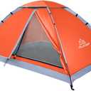 1/2/4/5/6 Person Dome Tents for Camping, Lightweight Portable Backpacking Tent, Small Easy Set Up Outdoor Waterproof Camping Hiking Tent for Adults (Orange)