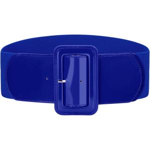 VONMELLI Stretchy Wide Women Belts Elastic Vintage Belts for Women Fashion Ladies Waist Belt for Dress (Fit waist size 34"-37", Royal Blue)