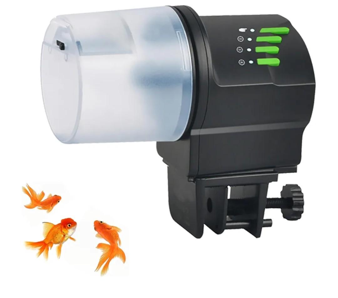 Smart Aquarium Feeder, Electric Fish Food Dispenser with LED Display Screen, 200ML Large Capacity and Two Fixed Methods, Automatic Timed Feeding and Easy to Use, for Fish Farms, Fish Ponds
