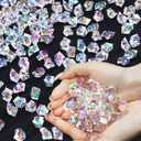 Ceya Clear Holographic Fake Ice Rocks，220PCS Dazzling Vase Fillers Acrylic Fake Diamond Crystals Water Beads Marbles 13OZ Glass Gems for Centerpieces Table Decoration Party Christmas Wedding Birthday