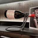 Elegant and Stylish Pearl Necklace Rack, Modern Decorative Glass Holder,Single Bottle Holder for Stylish Glass Display (Black)