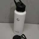 Sports Water Bottle 40oz, Insulated Water Bottle with Handle,Stainless Steel,Simple Modern,Suitable for Travel, School, Boy, Girl(White)