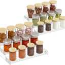 Lifewit Plastic 2 Pack 3-Tier Spice Rack, Clear Spice Organization for Cabinet, Counter, Organizer Shelf for Condiment, Seasoning, Syrup, Liquor, Medicine and Perfume for Kitchen, Pantry, Bar, Bath