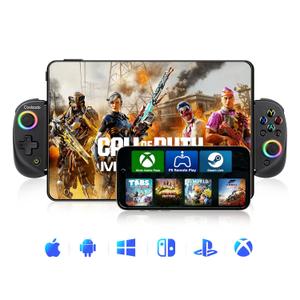 Wireless Mobile Gaming Controller for IOS & Android, Bluetooth Smartphone/Tablet Handheld Joystick Gamepad with Adjustable Clip for iPhone/iPad/Samsung etc.Support Xbox/PS3/4/Switch/PC (Black)