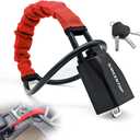 KAYCENTOP Car Steering Wheel Lock, Seat Belt Lock, Anti-Theft Device, Max 17 Inch Length, Small and Light-Weight, Multi-Functional, Fit Most Vehicle, SUV, Golf Cart Security (Red)