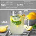 TANGLONG Mason Jar Cups, Mason Jars With Handle And Lids, Drinking Glasses Cups, Glass Mugs with Handles 16 oz 12 Pack, 12 Count