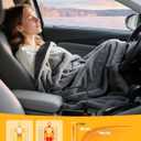 2 IN 1 Reversible Heated Car Blanket 57"x40" Heated Blanket 12V Electric Throw Temp Control Auto Off Portable Travel Blanket for Car Truck RV Van Vehicle Winter Outdoor Camping Road Trip Warmer