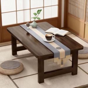 Japanese Folding Table Bamboo Japanese Floor Table Portable Solid Wood Folding Coffee Table,No Assembly Japanese Coffee Table for Sitting on The Floor,Easy Storage (A-31.5*18.9*13.8in)