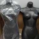 2 Pack Black Female Mannequin, Hip Long Hollow Back Body Torso Dress Form, Shatterproof Frosted Shapely Mannequin with Hanging Hook for Display Top and Bottom Merchandise, Fits Sizes 5-10
