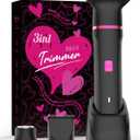 Bikini Trimmer for Women - Waterproof Wet & Dry Electric Foil Shaver for Private Area, Rechargeable Dock, Painless Smooth Shaving & Trimming of The Body, Face, Underarm, Legs, Tiktok Trend Items (3in1-rose Black)