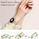 Wearlizer Metal Bands Compatible with Samsung Galaxy Watch 8 Band 40mm 44mm/Watch 8 Classic 46mm, No Gap Dressy Stainless Steel Chain Strap Wristbands Accessories for Women